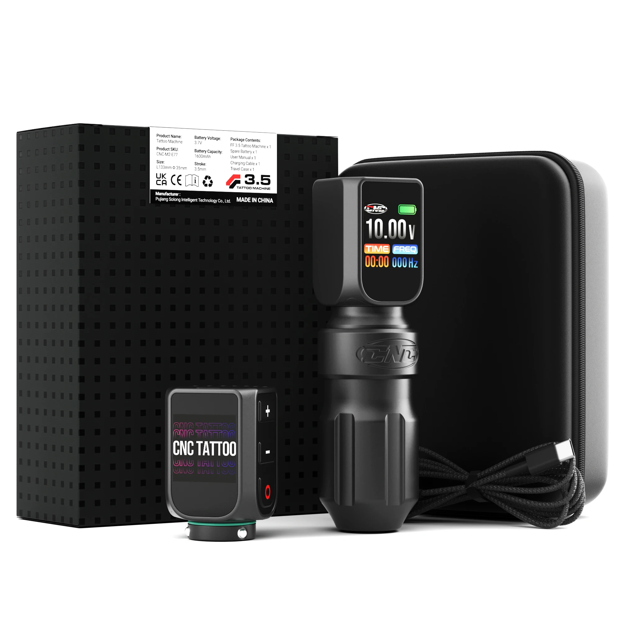 CNC New launched Design BIG Digital Display Screen Tattoo Machine Pen with 2 Batteries