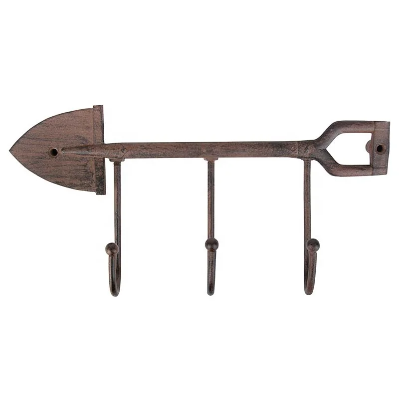 Esschert Design Antique Rust Cast Iron Spade Fork Hanger Hook