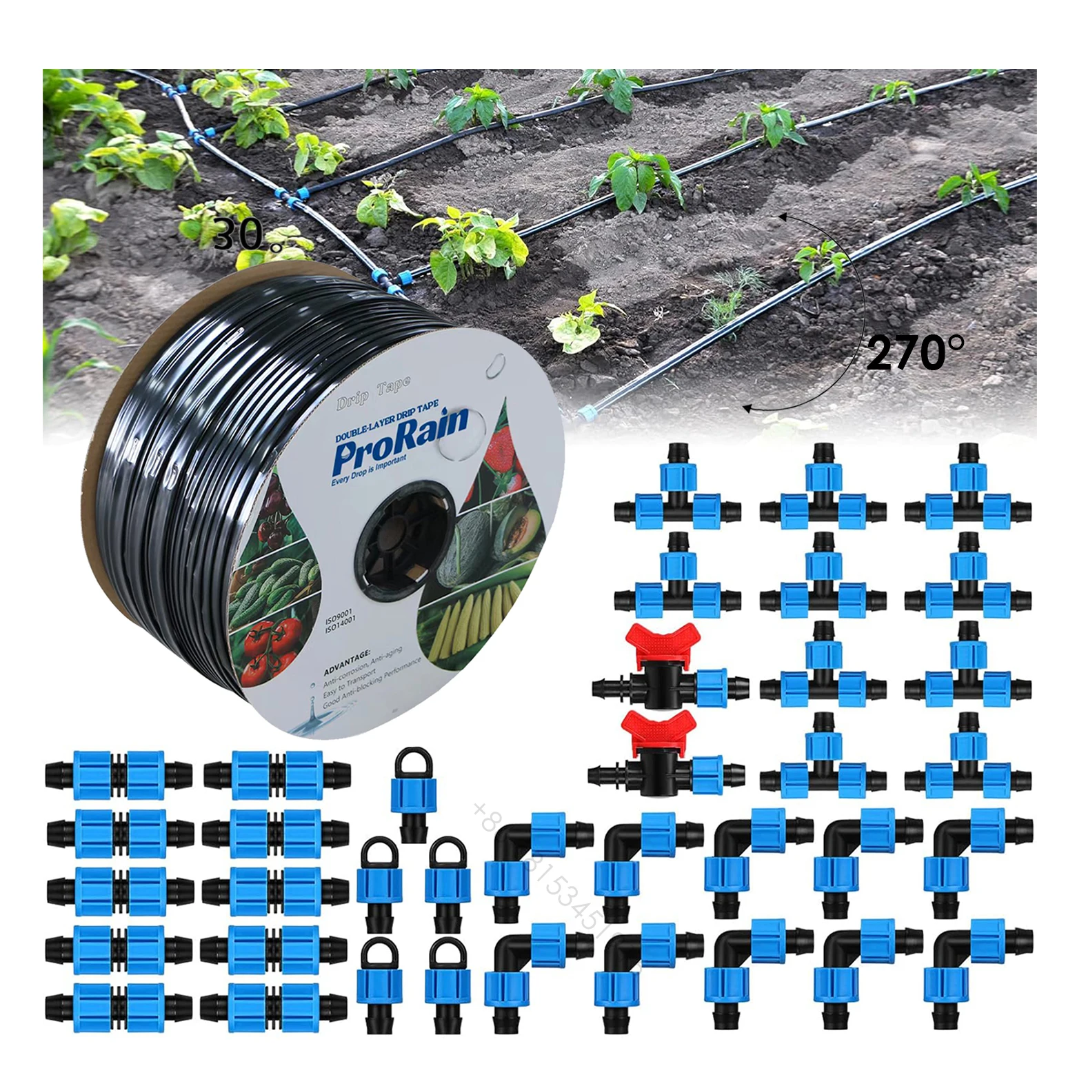 16mm drip line Drip Irrigation system  double  hole drip Tape/pipe  for greenhouses vegetables fruits