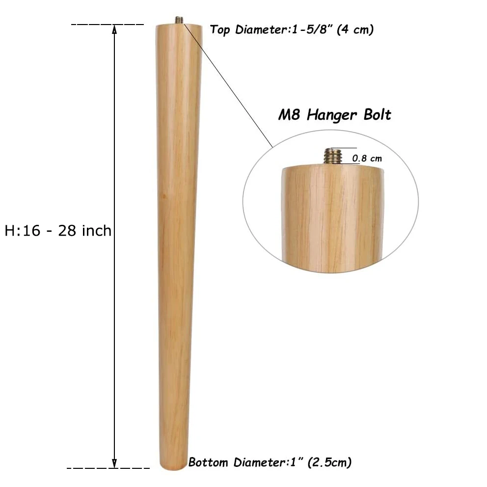 Ножка для стола коническая деревянная