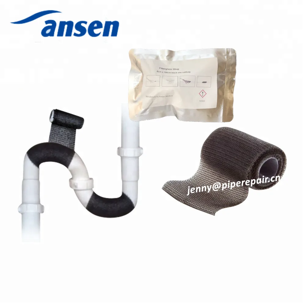 Plumber materials Industrial Fiberglass Fix Tape Water Activated Fiberglass Fix  Pipe Repair Bandage With Putty