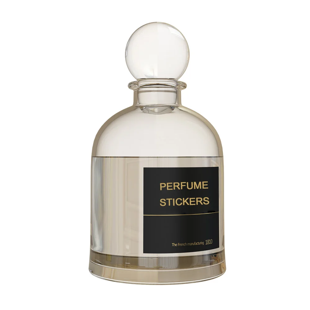 Matte Black Square Candle Jar Packaging Label Custom Logo Printed Cheap Product Waterproof Perfume Bottle Sticker