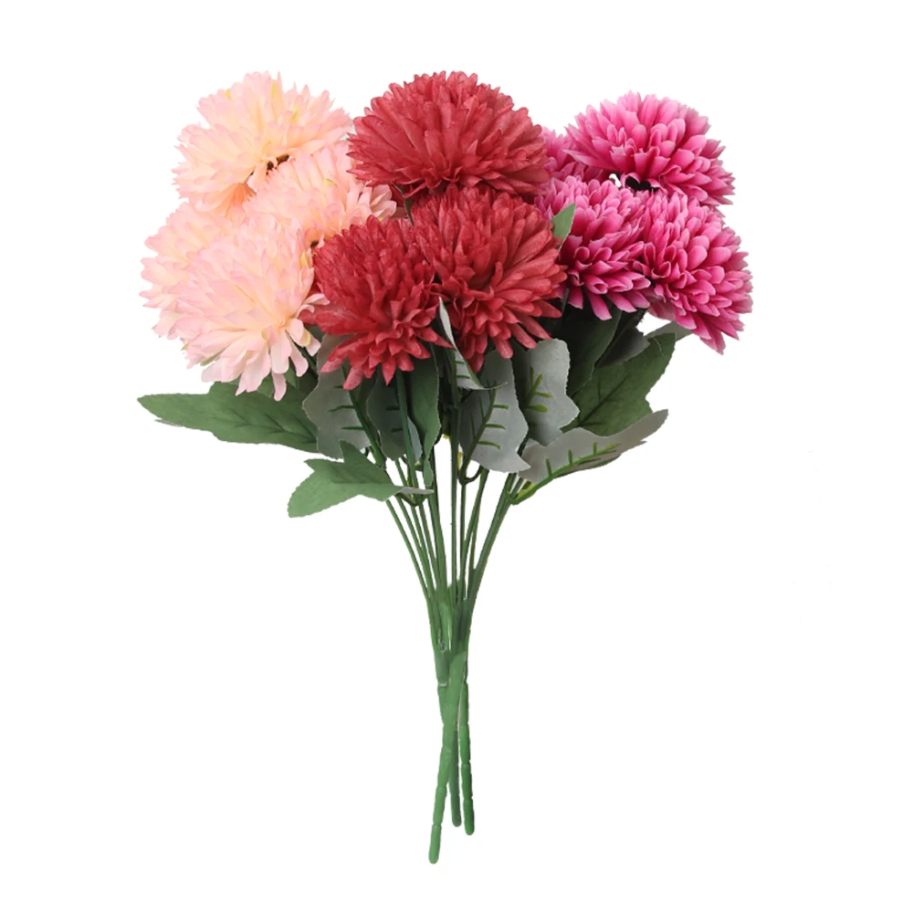 LY-51476 Factory Manufacturer 5 Head Chrysanthemum Bunch Artificial Flower Bouquet