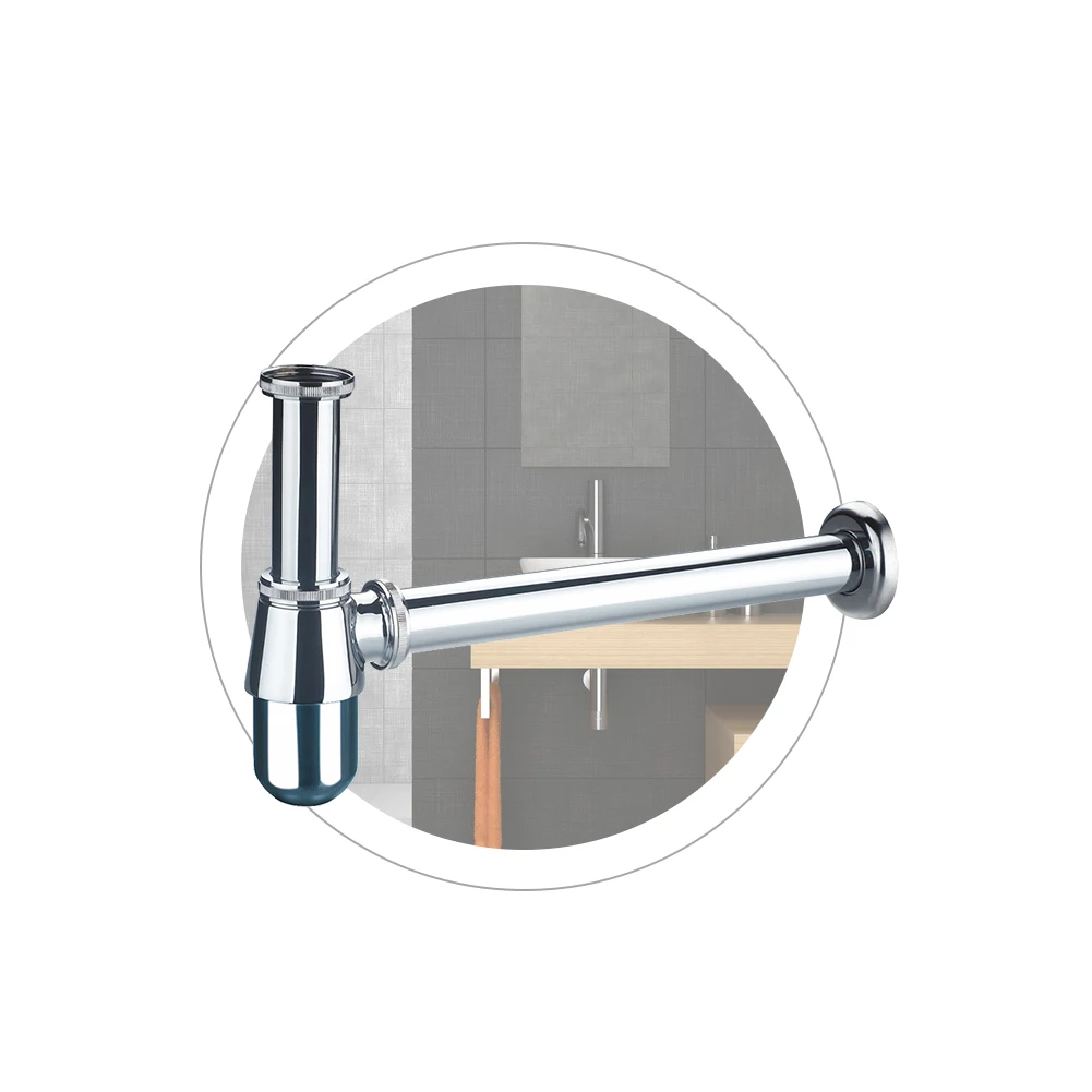 Popular fashion well design bottle trap for sink wash basin