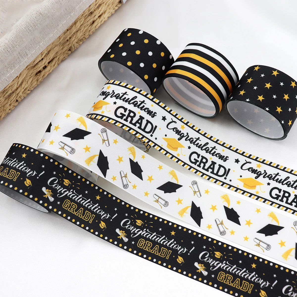Xieli Wholesale Custom Graduation Decors Grosgrain Ribbon 1.5 Inch Print Ribbon for Gift Wrapping