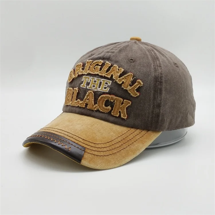 High Quality Custom Tan Camel Color Embroidered Logo Adjustable Metal Buckle Baseball Sport Cap Dad Hats