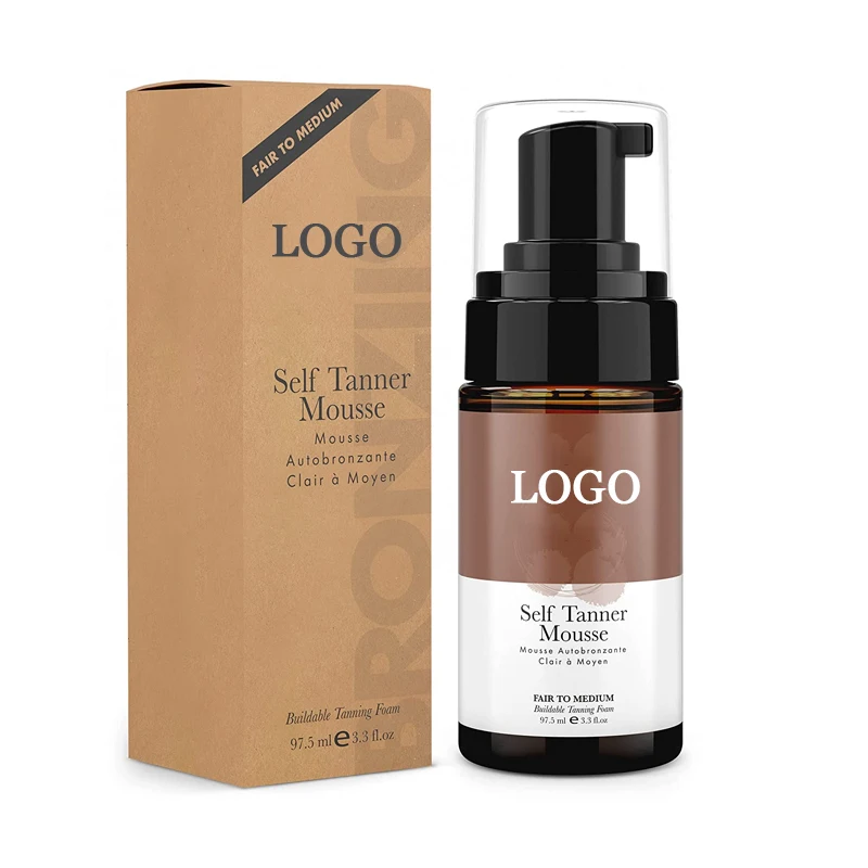 Private Label Natural Fast 1 Hour Tan Free Tanning Foam Vegan Cruelty Free Self-Tanning Mousse