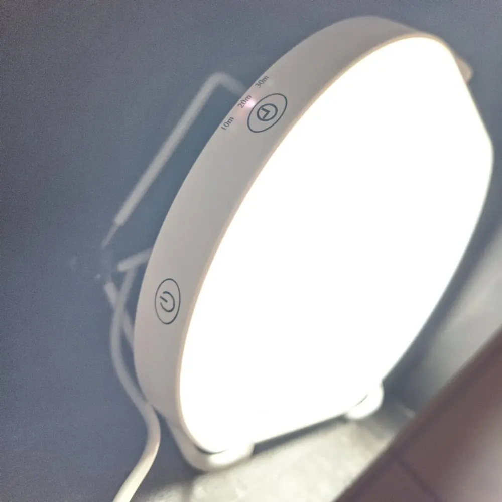 10000 Lux Therapy Light Daylight Lamp UV-Free SAD Lamp 4 Brightness 4 Timer Bedroom Living Room PC Body DC Power Touch Control