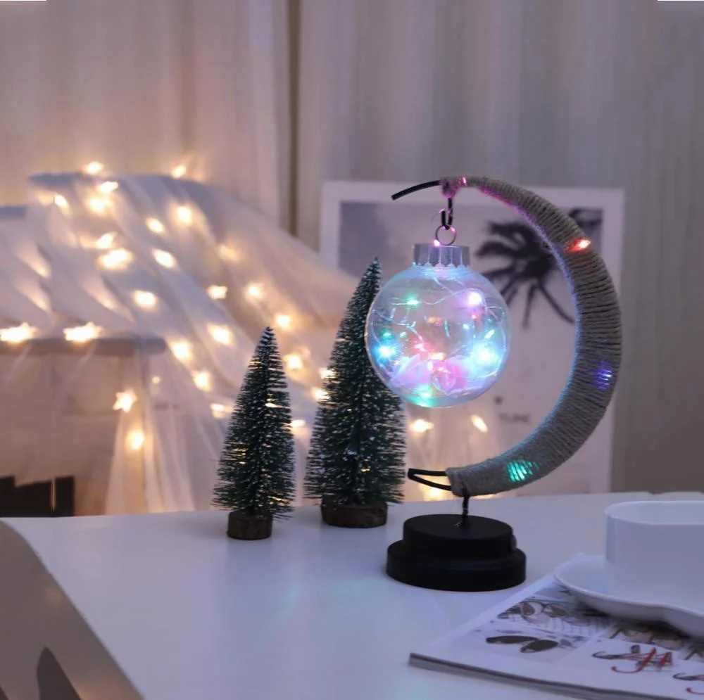 
janrry moon luna metal lantern battery power light led Edison style bulb table night light 