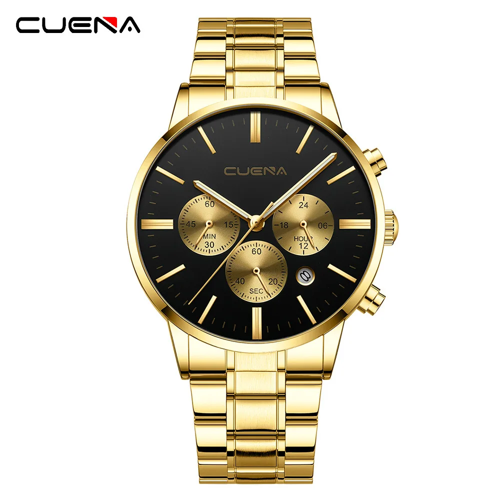 High quality water proof Alibaba online shopping luxury chronograph gold Stainless Steel men wrist Watches montr erkek saat