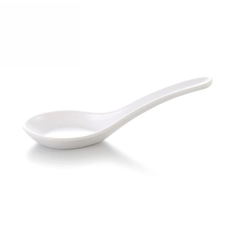 A8 White Melamine honey dessert spoon unbreakable  plastic dinner spoons