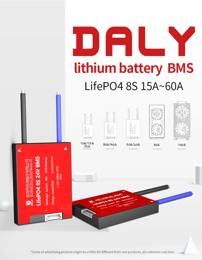 Daly 3 2 V LiFePo4 8S 24V 80A 100A 200A 500A 18650 LFP PCM Защитная плата батареи BMS со сбалансированной литиевой