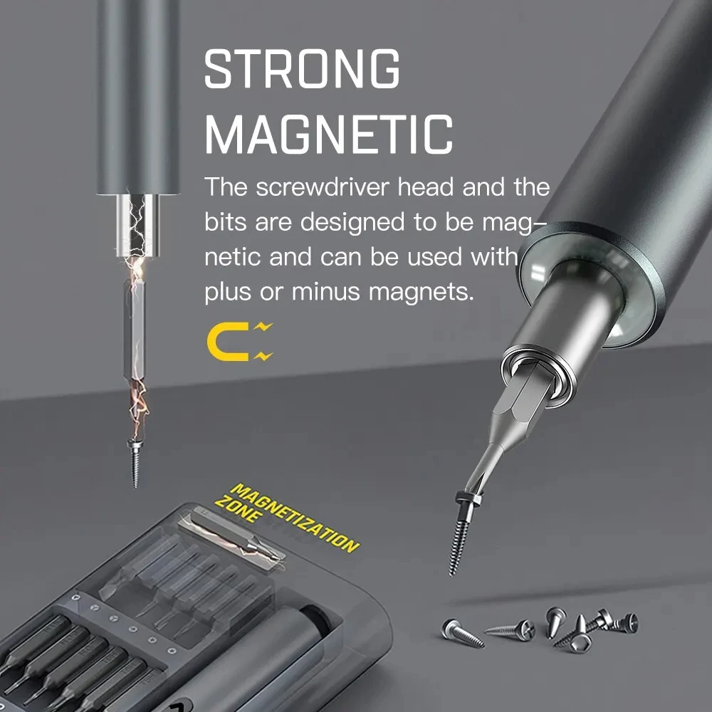 51 in 1 Electric Screwdriver Set Power Tool Kit Rechargeable Wireless Cordless Magnetic Bits for Repair Home Household