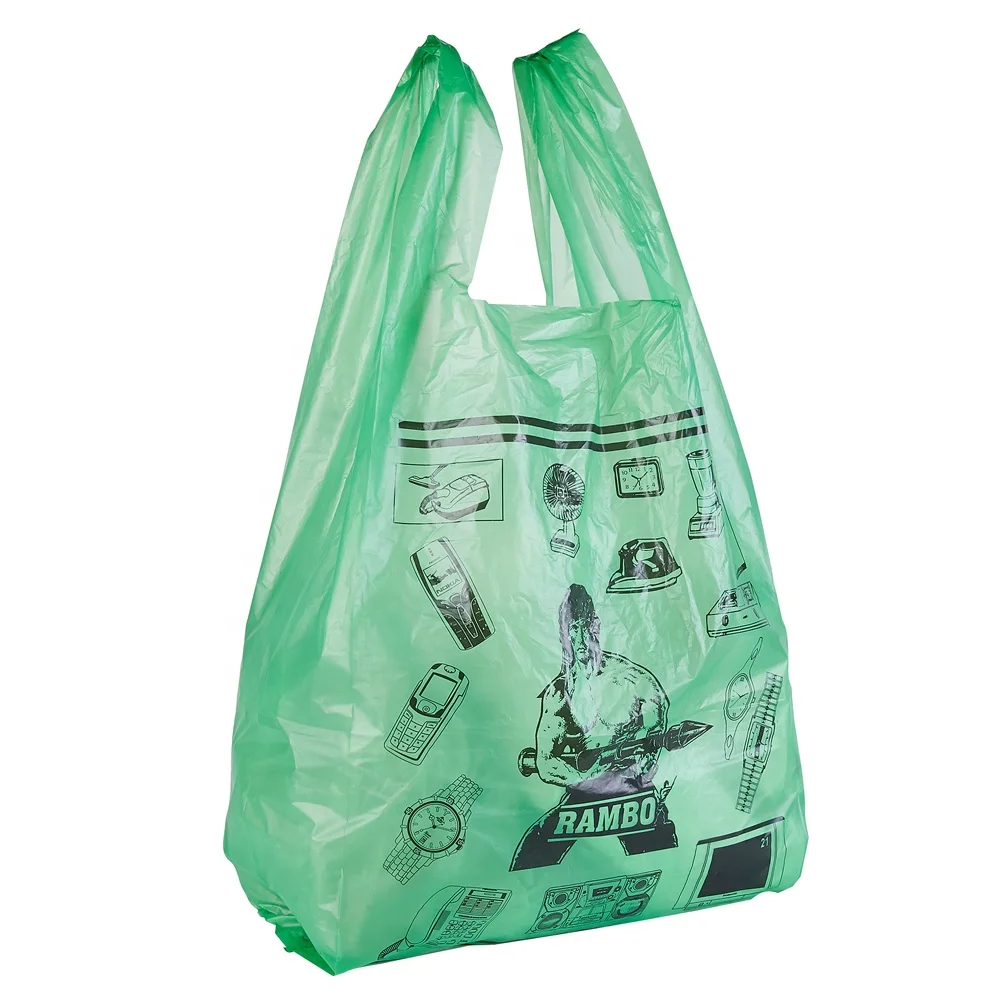 Disposable Plastic HDPE/LDPE T-shirt Shopping Polythene Bag/supermarket Grocery Retail Sack