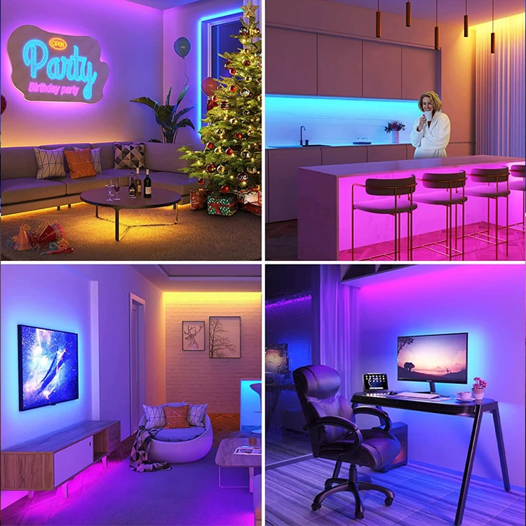 Remote Control Morden Indoor Bedroom Decoration SMD5050 RGB Led Neon Strip Light