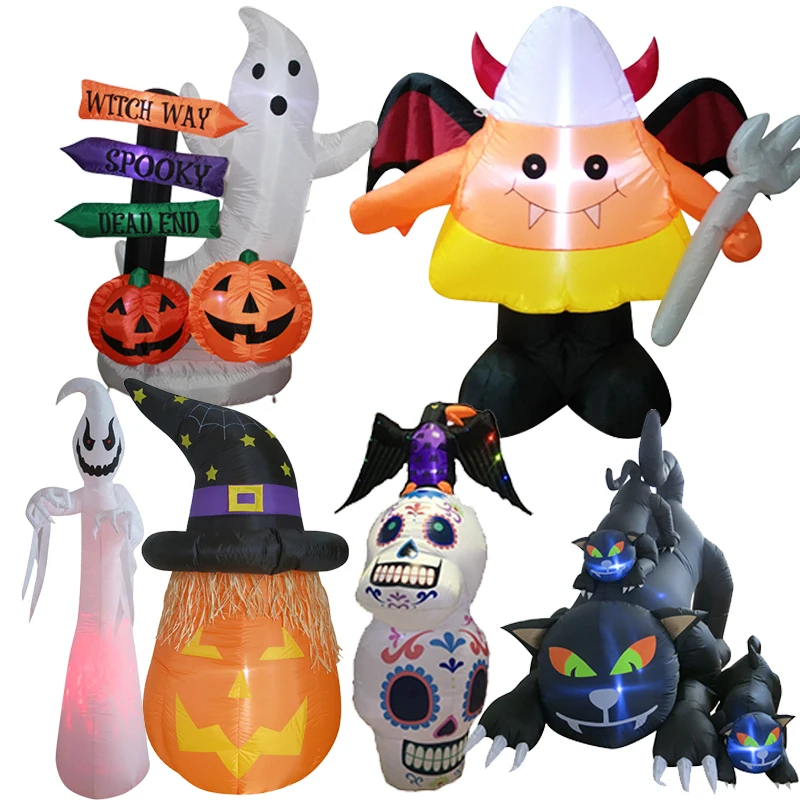 Замечательное Надувное украшение на Хэллоуин, встроенный СВЕТОДИОДНЫЙ надувной Призрак для вечеринки на Хэллоуин, украшение для газона