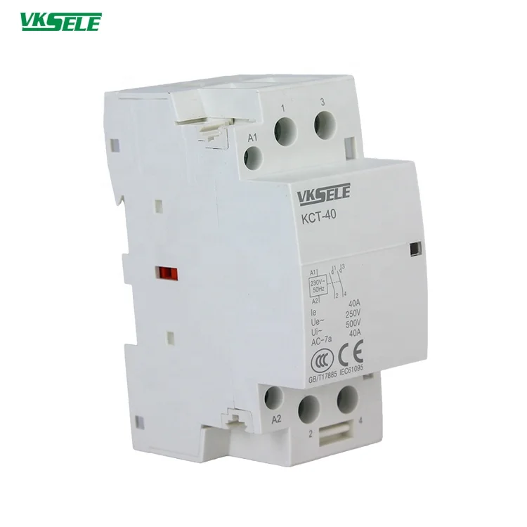VKSELE weikesen factory KCT-32 modular contactor 32A 1 pole 2 pole AC24V 110V 220V 1NO 1NC 2NO 2NC 1NO1NC household contactor