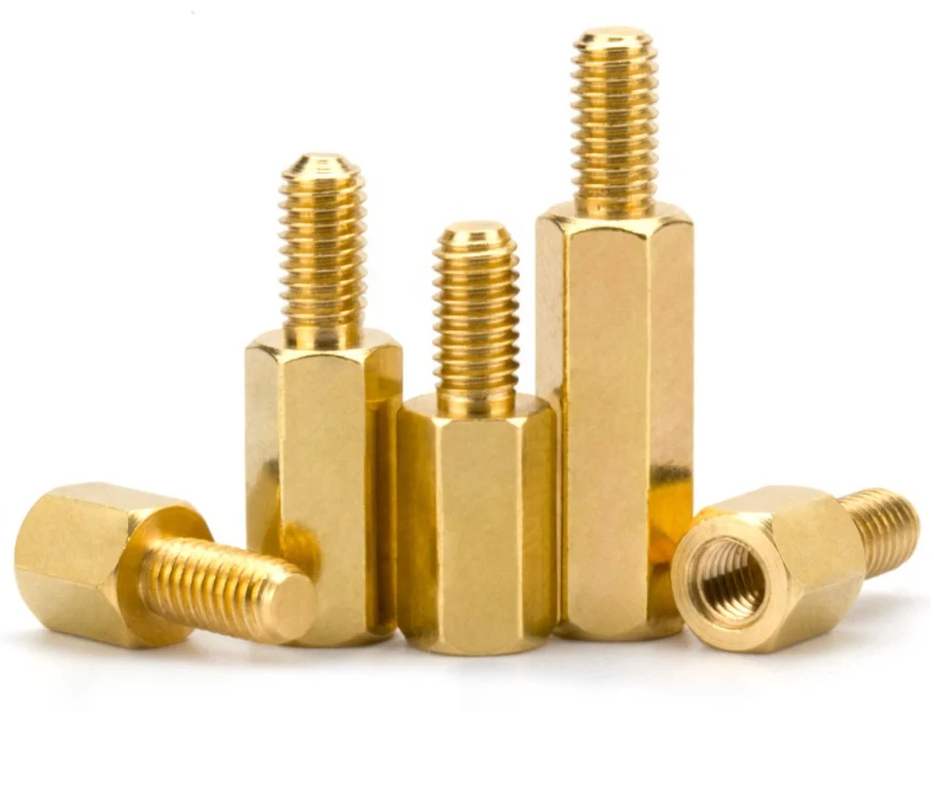 M3*14+6mm Brass Copper Flat Hex Plug Socket Threaded Spacer PCB Spacer
