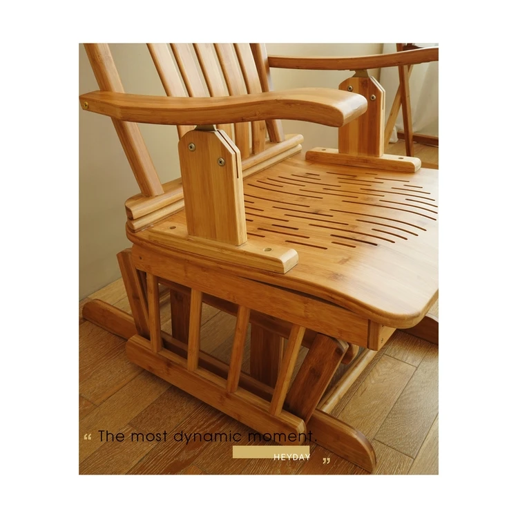 
Customized Bamboo Wooden Rocking Chair High Quality Foldable Adjustable Single Chair 
