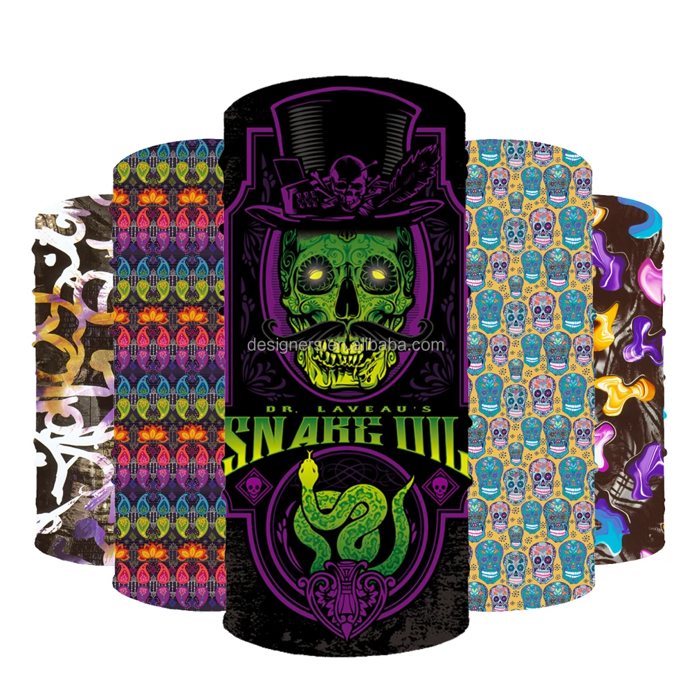 Custom sublimation print logo Unisex Multifunctional Headwear Paisley Neck Warmer logo tube Bandanas