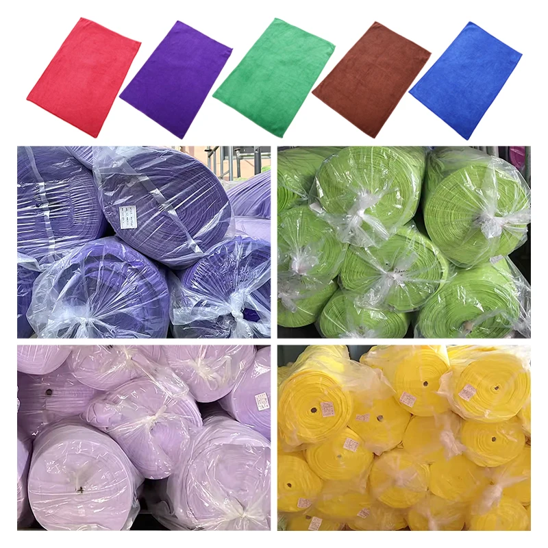 best sale 1000 1100 1200 gsm microfiber cleaning towel fabric microfibre cloth in rolls towel micro fiber raw material