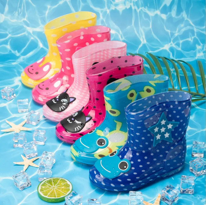 Wholesale Rubber Rainboots Unisex Children PVC Rain Shoes Cartoon Rain Boots For Kids