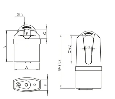Rarlux Waterproof Padlock Shackle  Protected Disc Padlock with plastic cover High Safety 4 Keys 55mm,65mm CN;ZHE