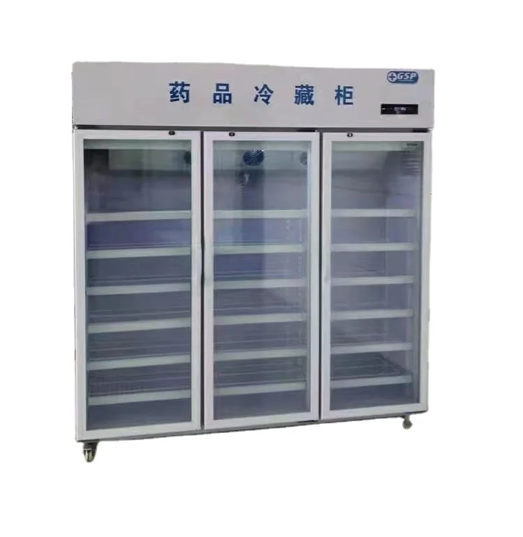 2-8 Degree big 1200L three/3 doors Medicine Freezer Pharmaceutical And Lab Medical Storage Refrigerator Freezer