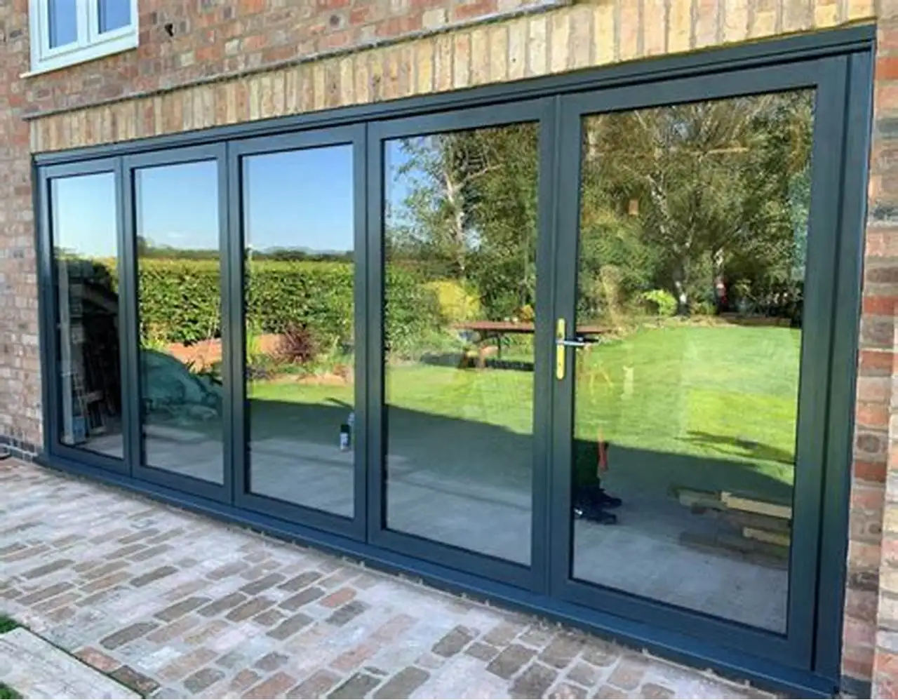 China factory quality competitive price aluminum door glazing glass black aluminum frame french windows doors