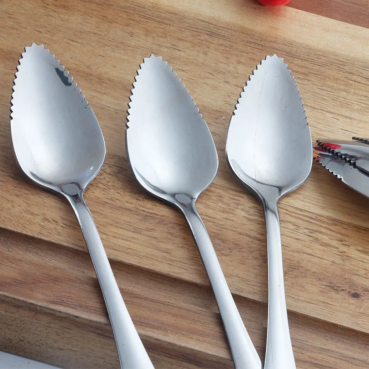 SUS 410 Custom Color Reusable Stainless Steel Grape Fruit Spork Spoon