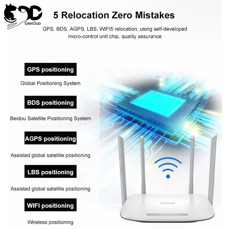 GeerDuo большой радиус действия Wifi умный Магнитный Anti Lost Micro водонепроницаемый локатор мини GPS ошейник для домашних животных собак и
