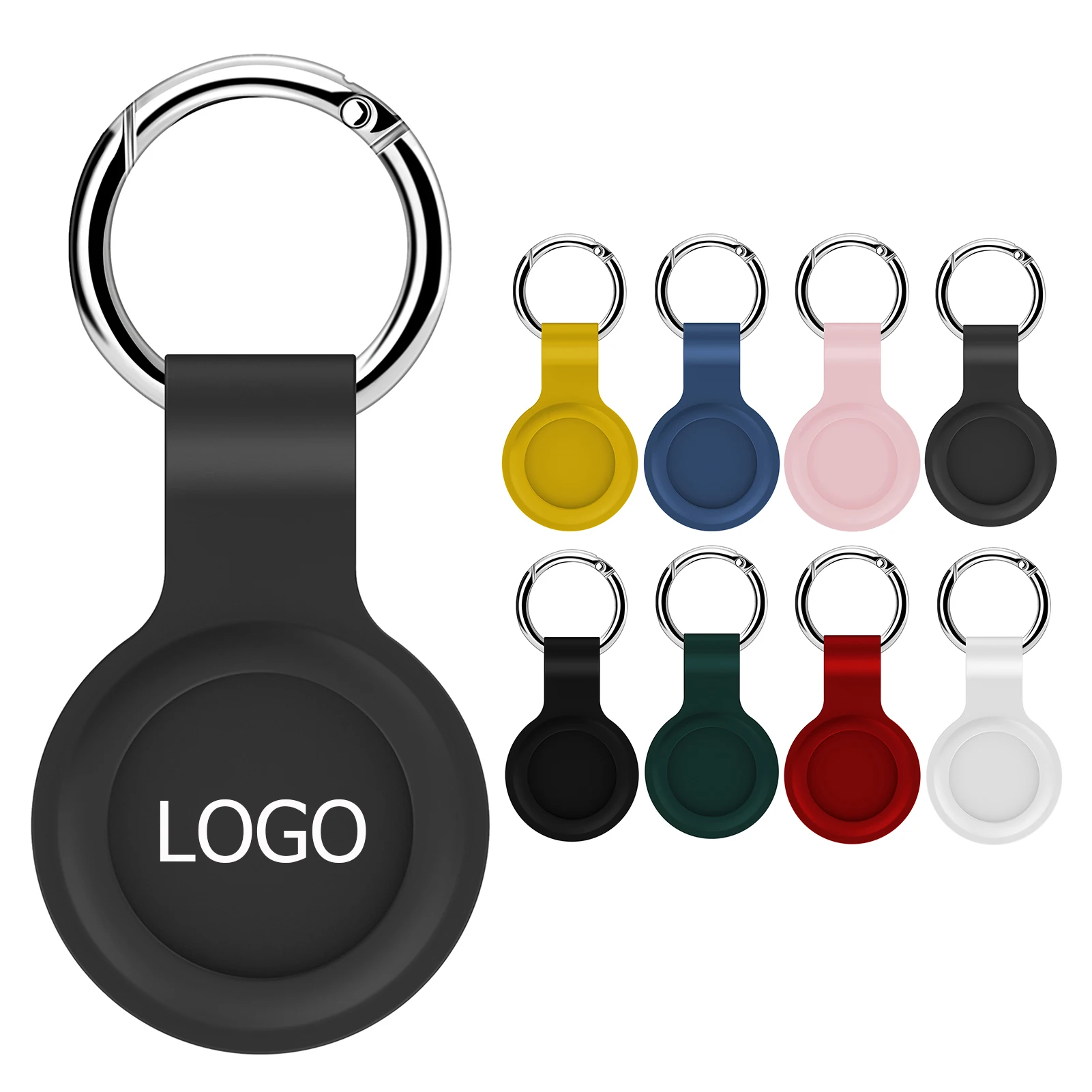 Chinber Hot Multi Color Pet Tracker Case Keychain Key Ring Clip Holder Silicone Air Tag Case for Apple Airtag Case