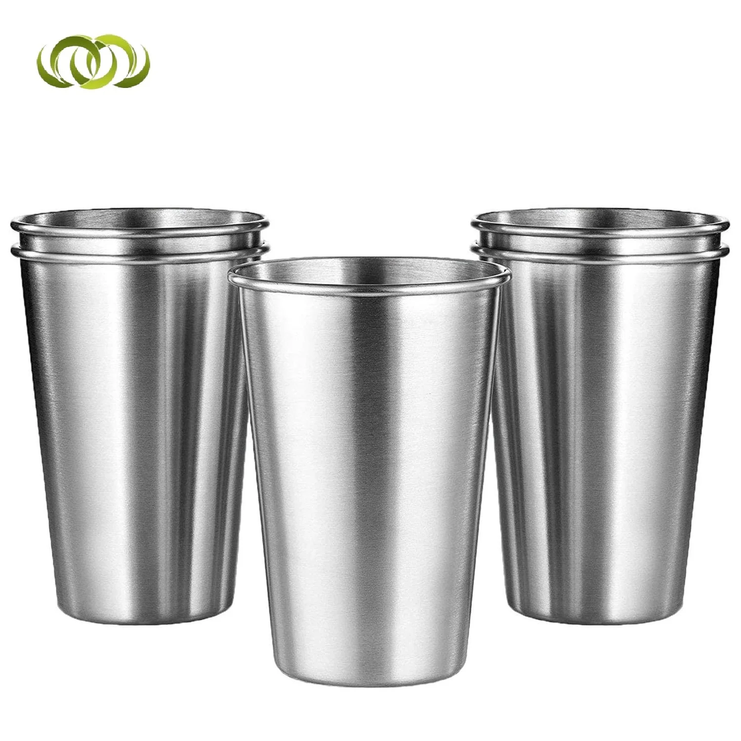 Stacked 304 Single Wall Stainless Steel Tumbler Beer Cup 16oz Beer Glasses Camping Cup Custom Logo Beer Stein Pint Cup