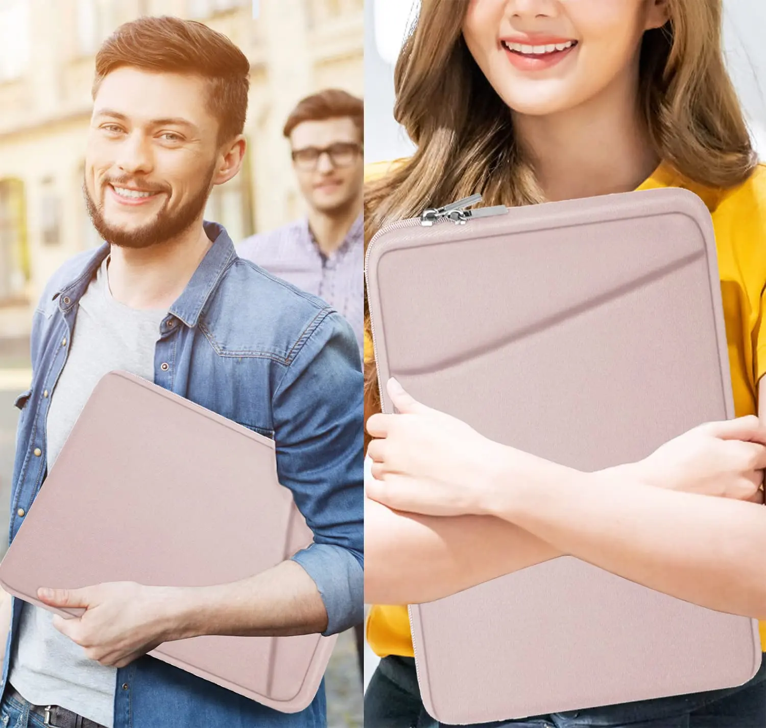 Women Water Resistant Business Neoprene Laptop Sleeve Bag with Multiple Pockets