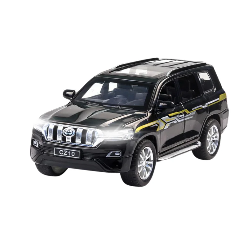 PANDAS Diecast Metal Model 1/32 PRADO Car Model Pull back Door Open Sound Light Decoration Collection Alloy Model Car Toy