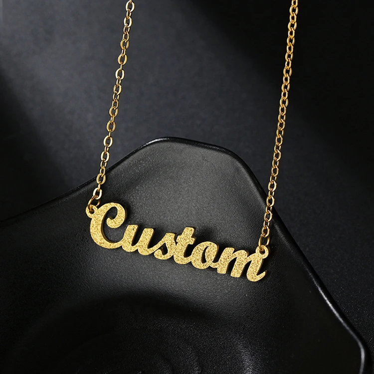 K021 Personalized 18K Gold Plated Earrings Bracelet Stainless Steel Letter Nameplate Necklace Custom Name Necklace Jewelry Set