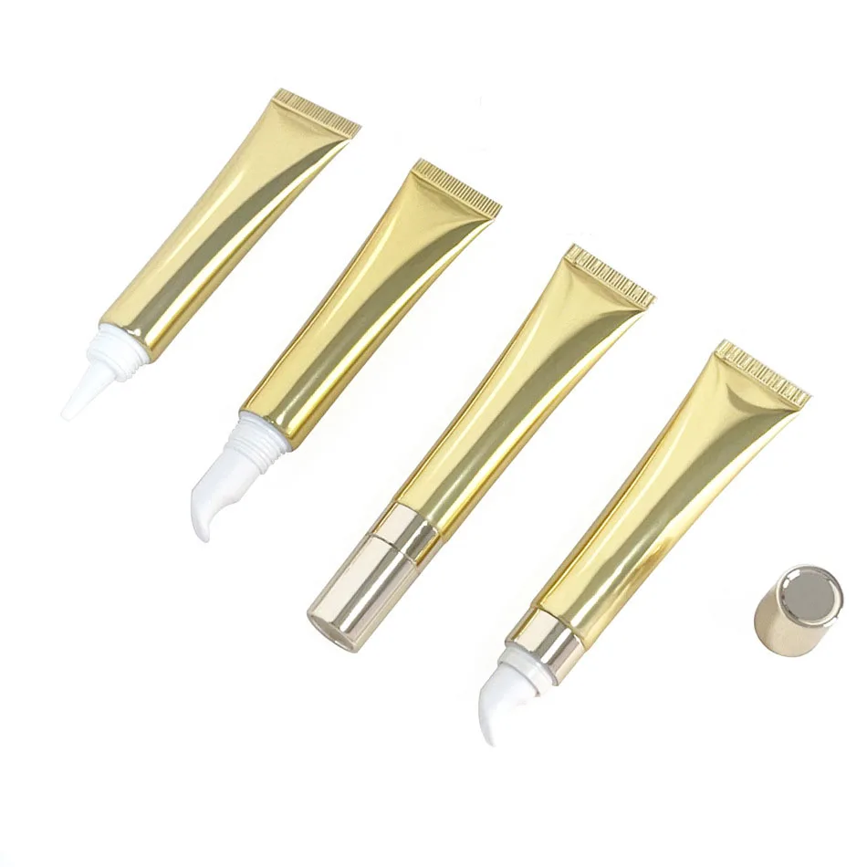 LZ Pack Hot Sale 20g 20ml Gold Silver Cosmetic Squeeze Essence Oil Tube Custom Logo Soft Squeeze Soft Eye Cream Concealer Tube