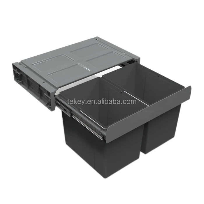 Полная Выдвижная выдвижная корзина, кухонная мусорная корзина для панелей 54L