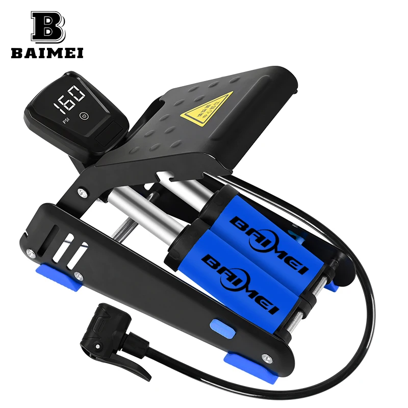 BM Foot on high-pressure dual cylinder inflator household pedal inflator pump foot air pumb for car and bike