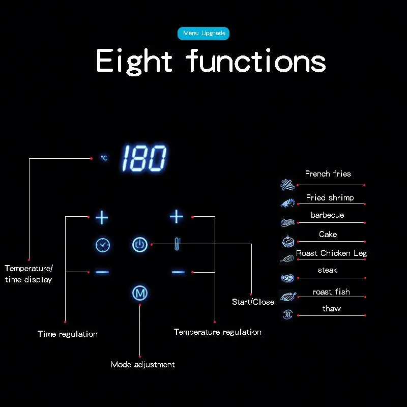 Hot Sale Household 1300W 5.5L Healthy Low Fat Cooking Pot Intelligent Timing Electric Hot Deep digital Air Fryer