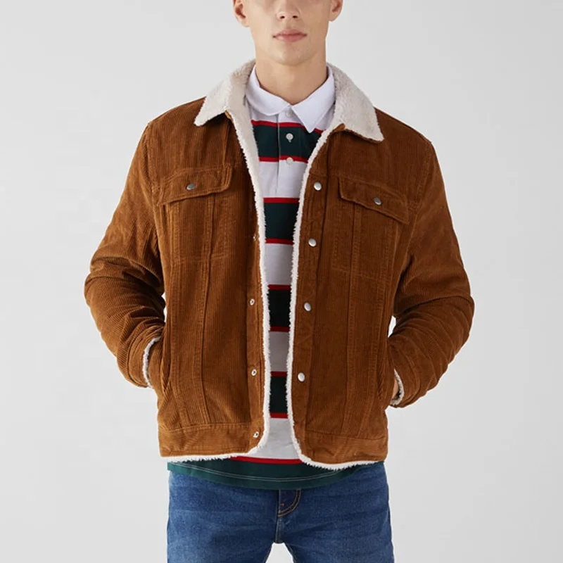 Прямая продажа с фабрики, оптовая продажа, рабочая одежда, зимние куртки, Мужская Вельветовая куртка с меховой подкладкой
