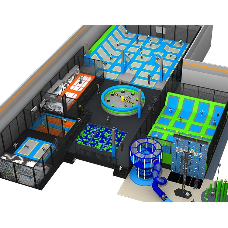 1200SQM Family Indoor Play Park Ninja Warrior Trampoline Park by Cheer Amusement
