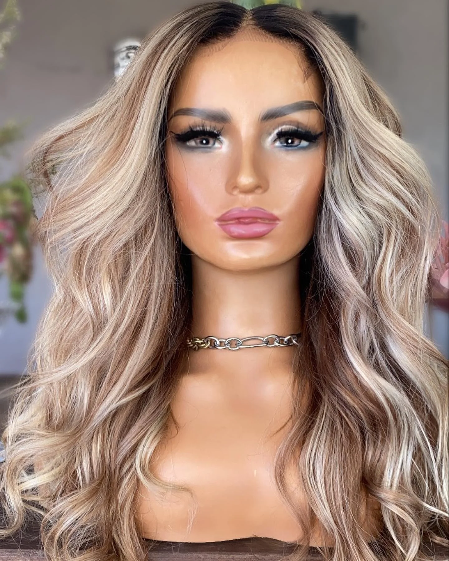 Double Weft Jewish Hair Exotic Wave Blonde Brown Highlight Color Cuticle Aligned Human Hair HD Lace Frontal Wigs
