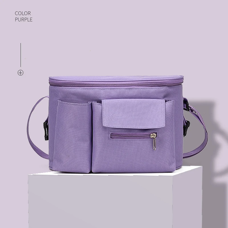 Stroller Organizer Large Storage Diaper Bag Mother Care Organizer Hanging Baby Diaper Bag with Cup Holders Shoulder Strap