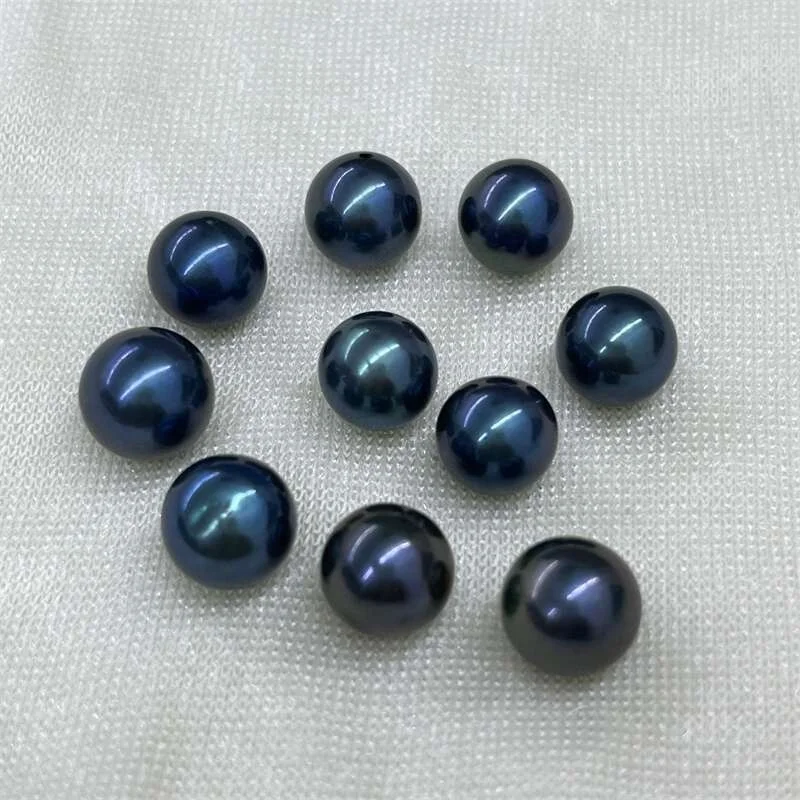 Wholesale AAA 6-13mm black Pearl freshwater enhanced black color round Loose Pearl For Jewelry Making