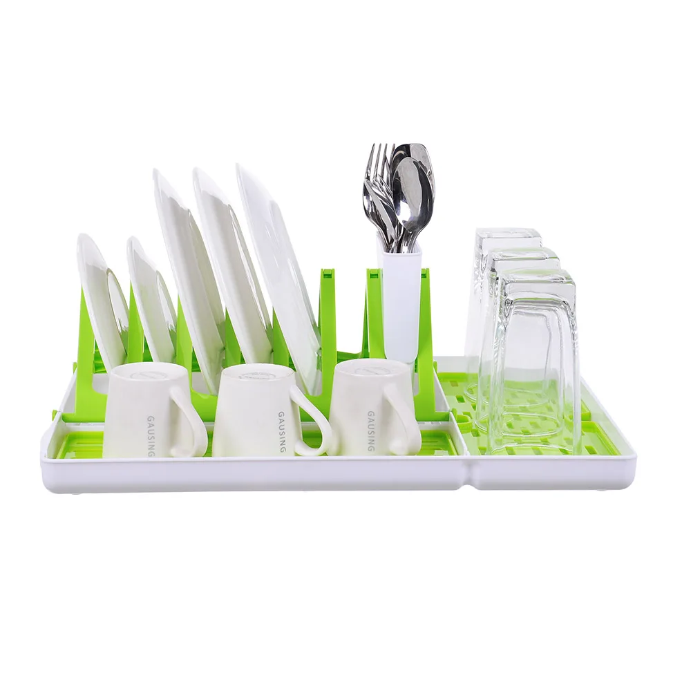 New home kitchen and restaurant foldable over the sink top dish cup fork cutlery plastic drying rack organizer cookware dryer