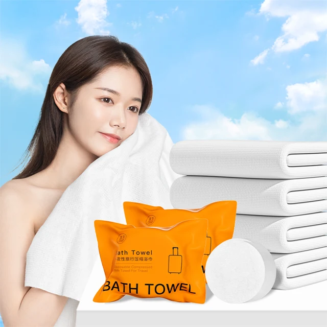 Travel Outdoor Compressed Wool Bath Towel High Quality Organic Fiber Hotel Spa Massage Disposable Compressed Bath Towel