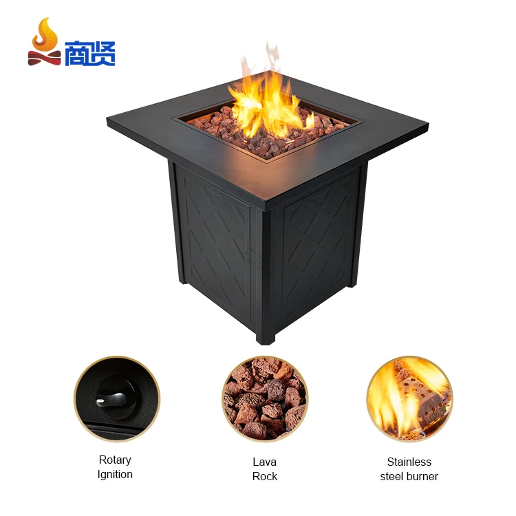 SPCC material  with different dimensions propane outdoor modern gas firepit table