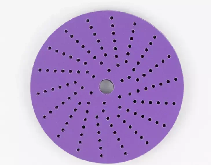 Purple Sandpaper Aluminum Oxide Abrasive Automotive Sandpaper Porous Sanding Disc Multi-Holes Sand Disc