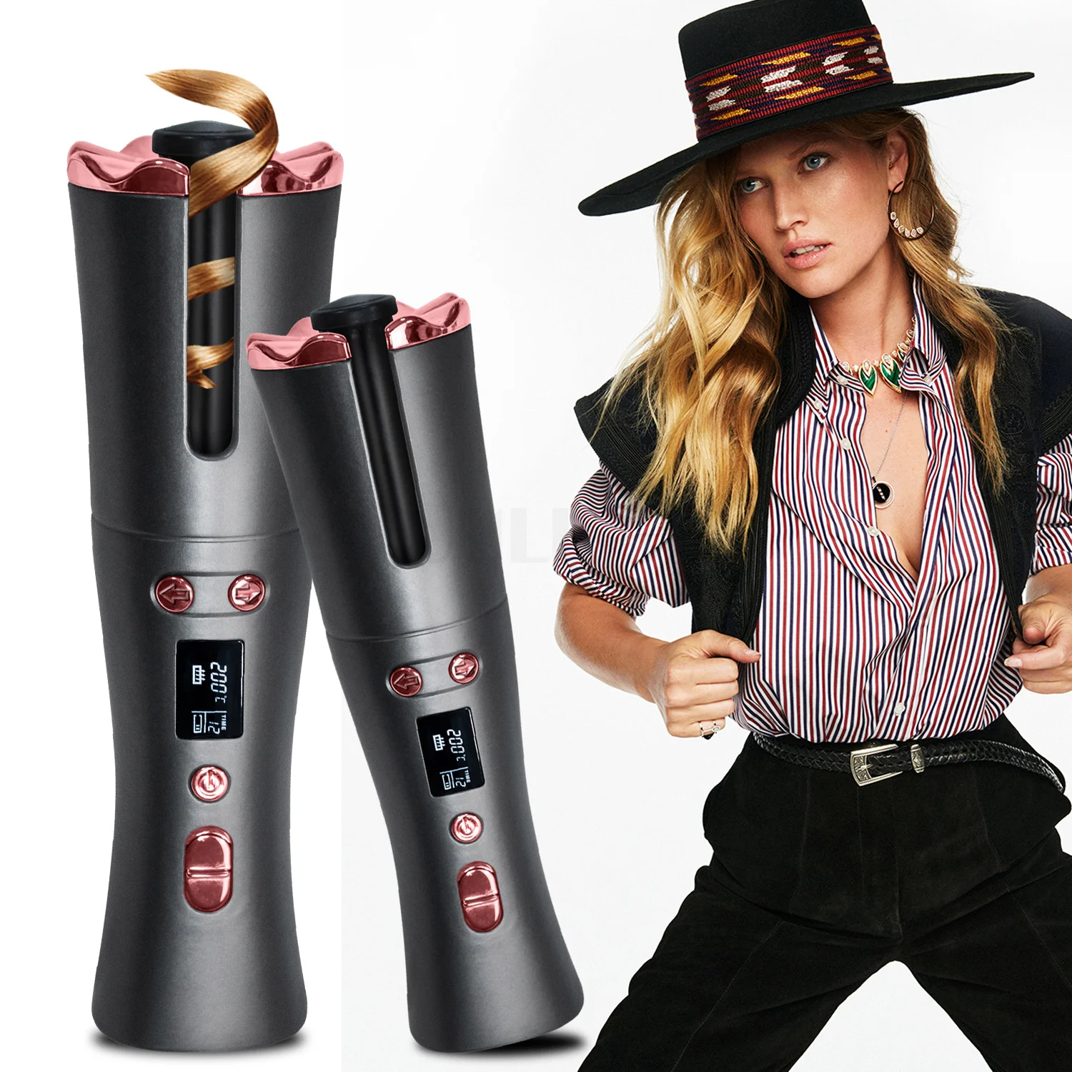 Беспроводная портативная мини автоматическая вращающаяся керамическая бигуди для волос роликовая машина беспроводная плойка